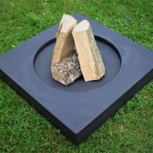 Bex Simon Halo 700 fire pit with personalized message