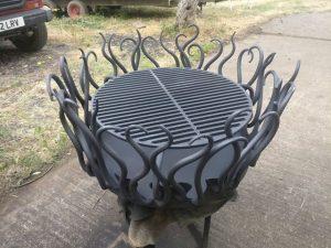 Crown Firepit with cast iron BBQ grille