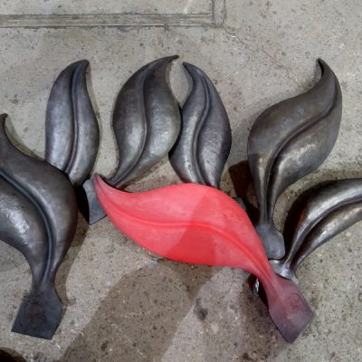 Langley Street Gate Forged Stainless Steel Leaves