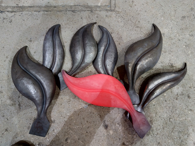 Langley Street Gate Forged Stainless Steel Leaves